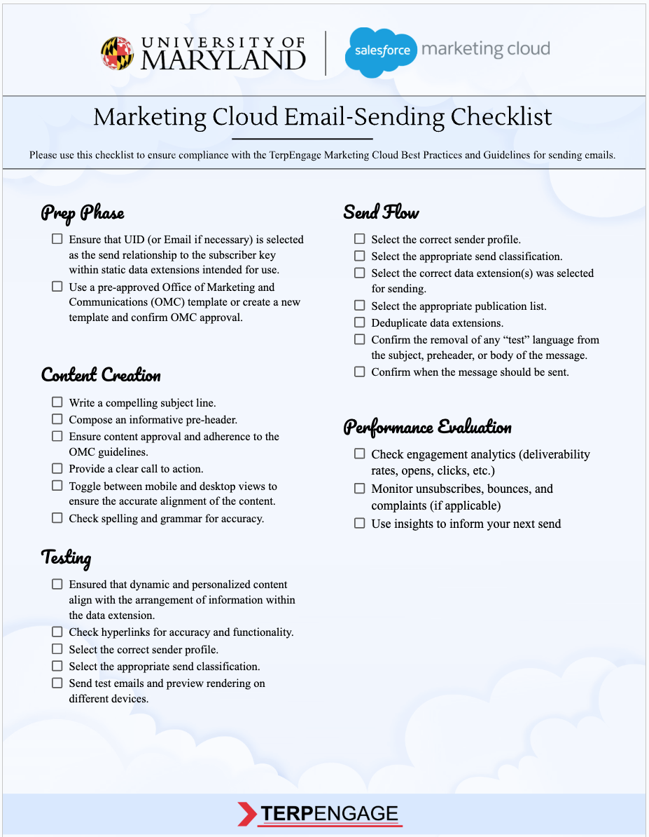 MC Email-Sending Checklist